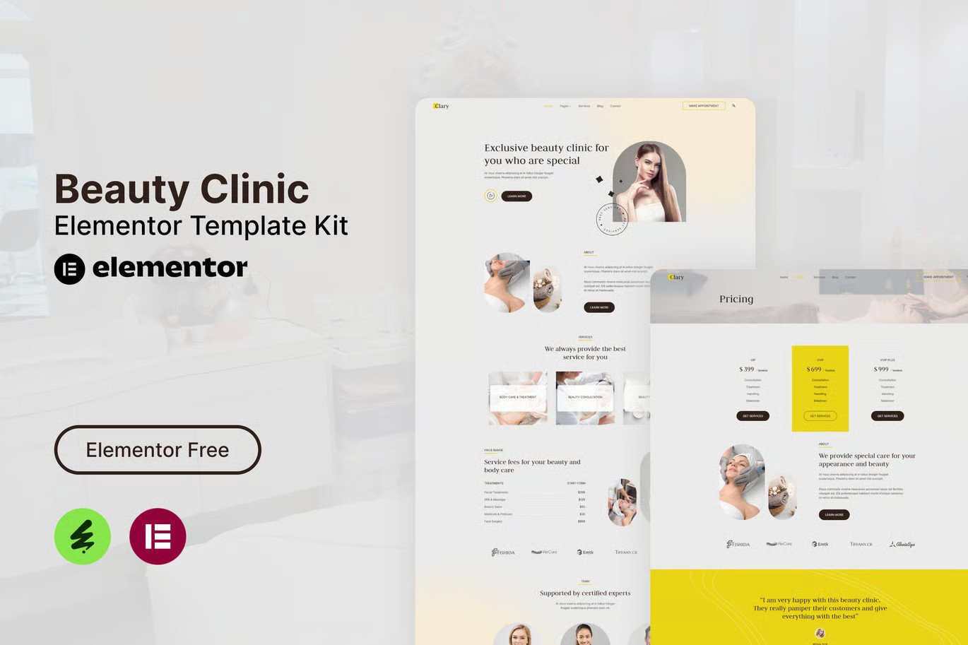 Beauty Clinic Elementor Template Kit