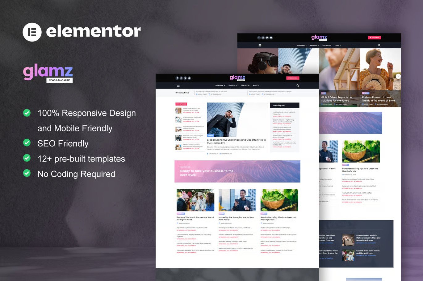 Magazine News Elementor Template Kit