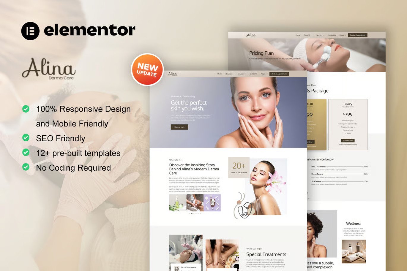 Skin Care Elementor Template Kit