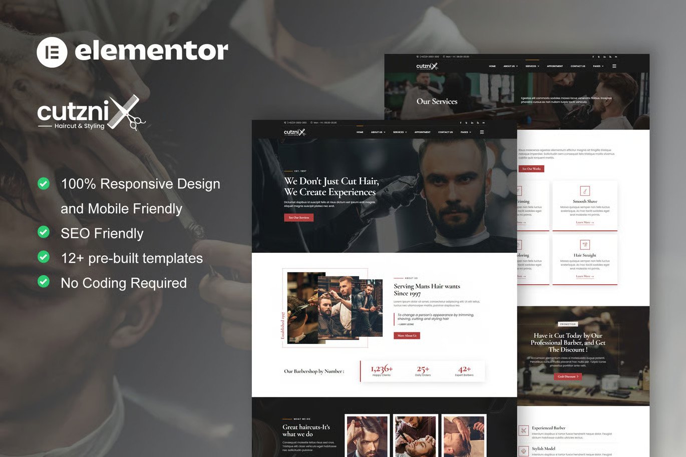 Hair Salon Elementor Template Kit